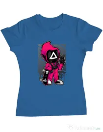 Tricou personalizat dama Squid Game 4 Albastru azuriu