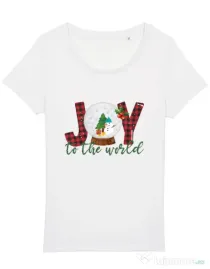 Tricou STANLEY STELLA dama Joy to the world Alb