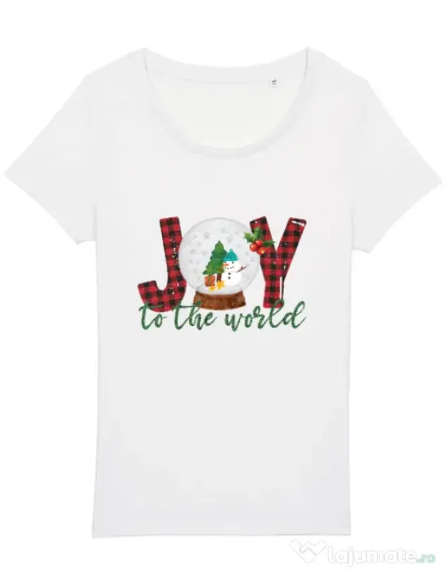 Tricou STANLEY STELLA dama Joy to the world Alb