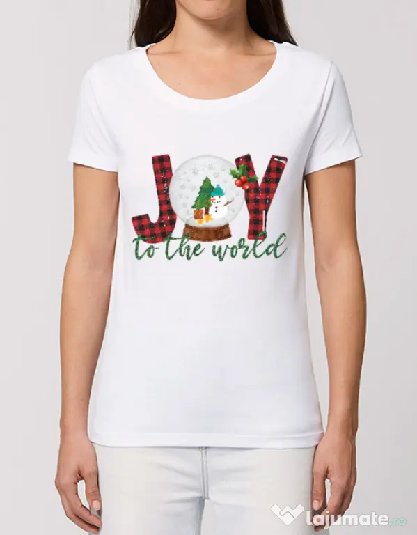 Tricou STANLEY STELLA dama Joy to the world Alb