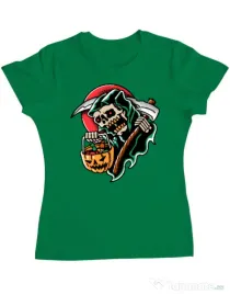 Tricou personalizat dama It's Halloween Time Verde mediu