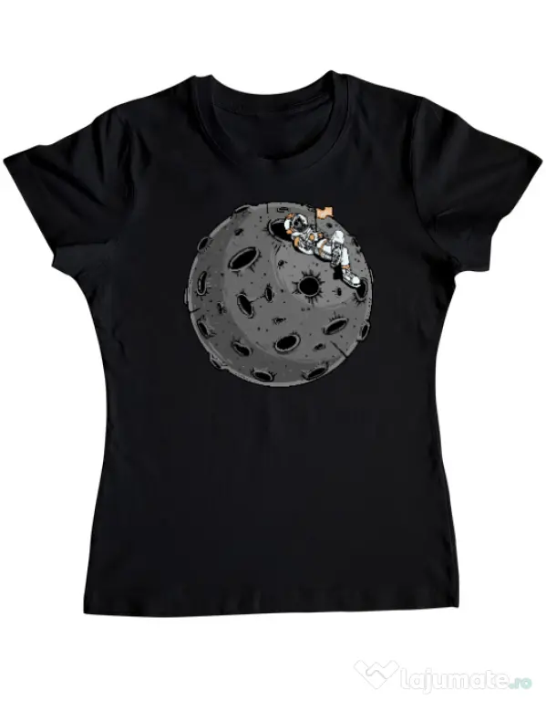 Tricou personalizat dama Chill Astronaut Negru