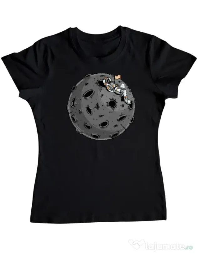 Tricou personalizat dama Chill Astronaut Negru
