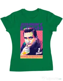 Tricou personalizat dama Johnny Cash Verde mediu
