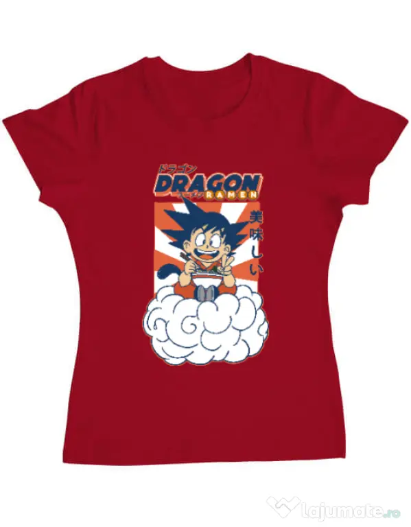 Tricou personalizat dama Dragon Ramen Rosu
