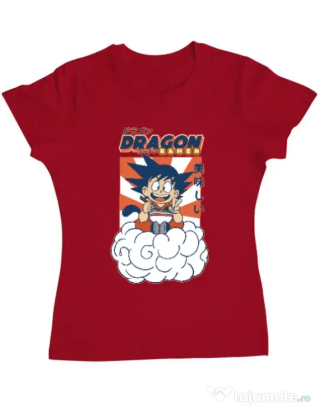 Tricou personalizat dama Dragon Ramen Rosu