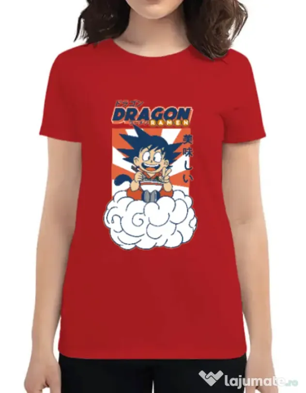 Tricou personalizat dama Dragon Ramen Rosu