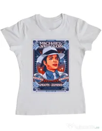 Tricou personalizat dama Michael Jackson Alb