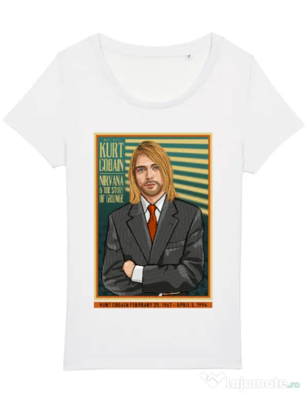 Tricou STANLEY STELLA dama Kurt Cobain Alb