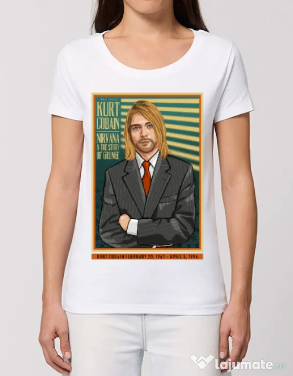Tricou STANLEY STELLA dama Kurt Cobain Alb