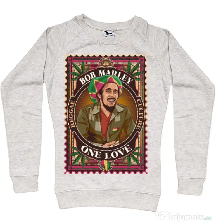 Bluza personalizata dama Bob Marley Migdala melanj