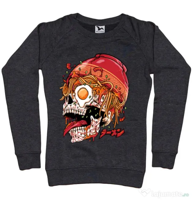 Bluza personalizata dama spicy skull Negru melanj