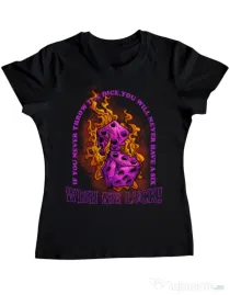 Tricou personalizat dama WISH ME LUCK Negru
