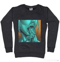 Bluza personalizata dama OCTOLICIOUS Negru melanj