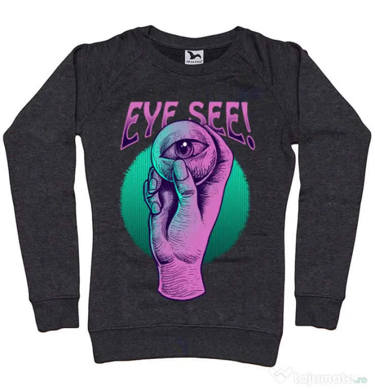 Bluza personalizata dama EYE SEE Negru melanj