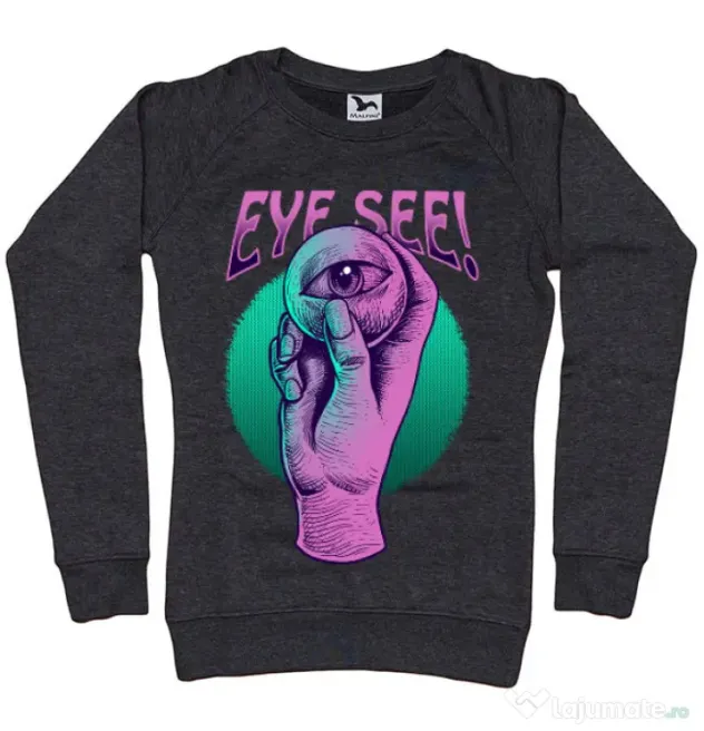 Bluza personalizata dama EYE SEE Negru melanj