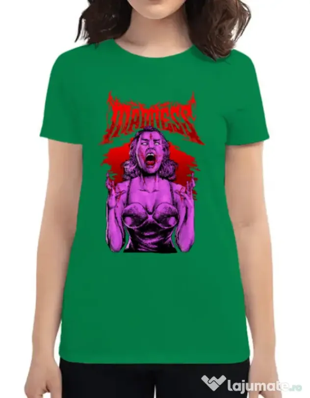 Tricou personalizat dama MADNESS Verde mediu