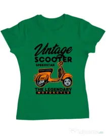 Tricou personalizat dama SCOOTER SPEEDSTAR Verde mediu