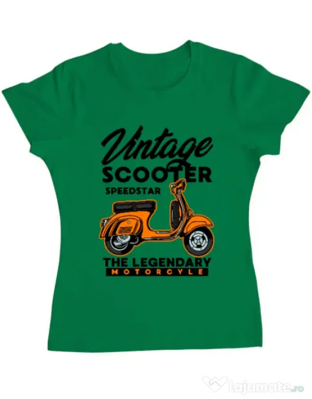Tricou personalizat dama SCOOTER SPEEDSTAR Verde mediu