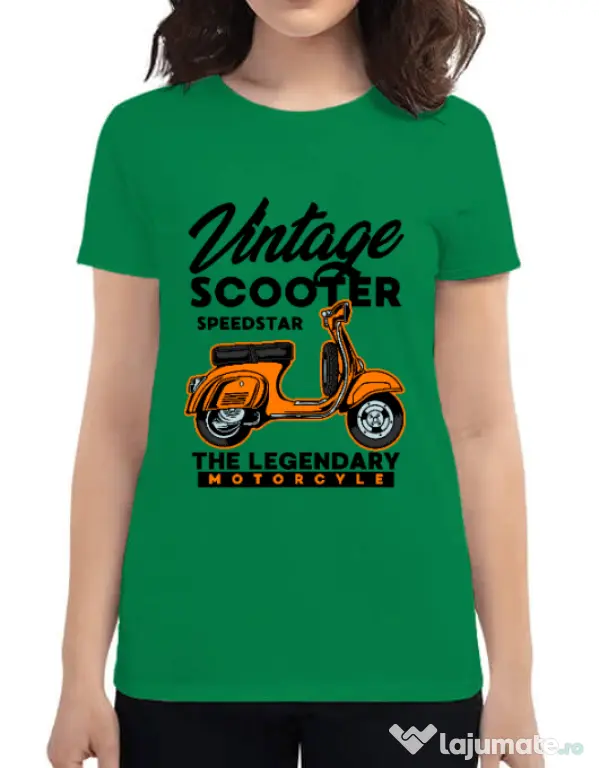 Tricou personalizat dama SCOOTER SPEEDSTAR Verde mediu