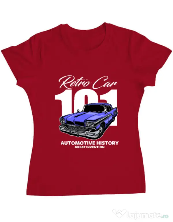 Tricou personalizat dama RETRO CAR 101 Rosu