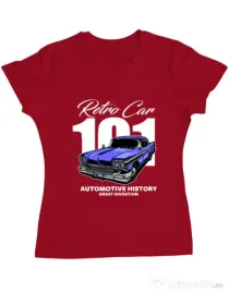 Tricou personalizat dama RETRO CAR 101 Rosu