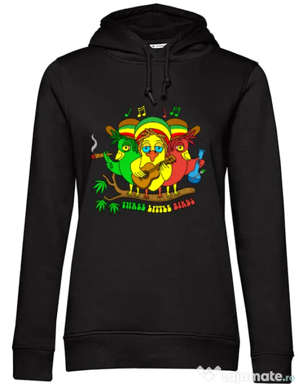 Hanorac dama cu gluga Three Little Birds Negru