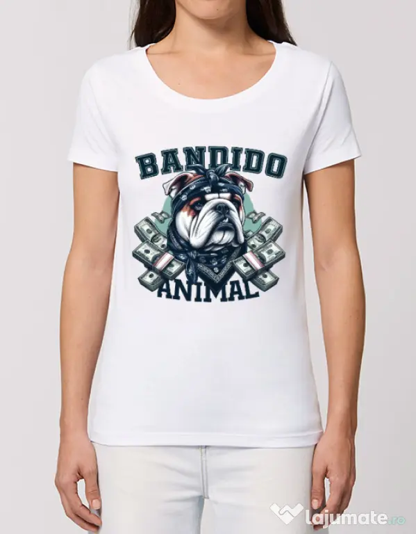 Tricou STANLEY STELLA dama BULLDOG 07 Alb