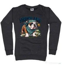 Bluza personalizata dama BULLDOG 09 Negru melanj