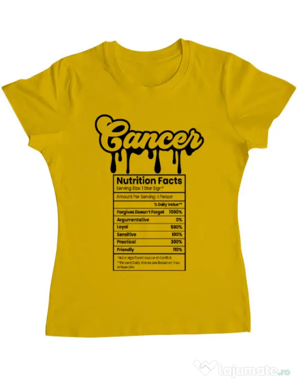 Tricou personalizat dama Zodiac | Rac Galben