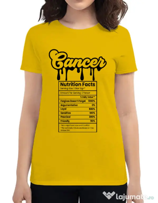 Tricou personalizat dama Zodiac | Rac Galben