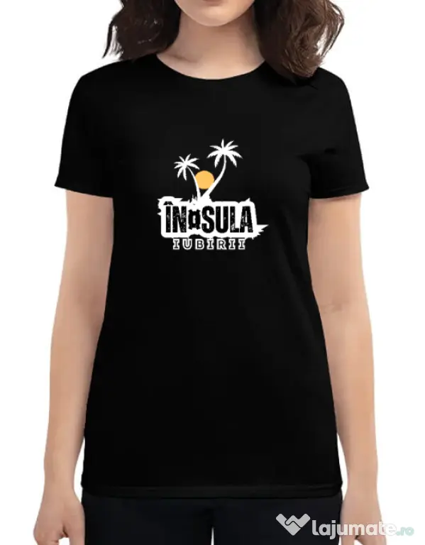 Tricou personalizat dama Insula Negru
