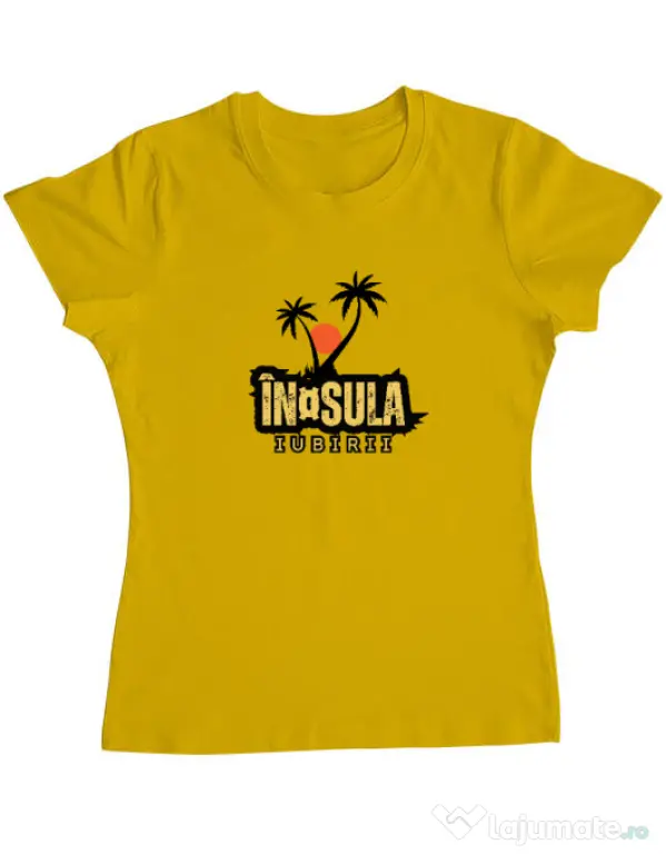 Tricou personalizat dama Insula white Galben