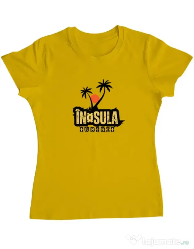 Tricou personalizat dama Insula white Galben