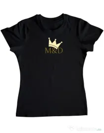 Tricou personalizat dama M&D QUEEN Negru