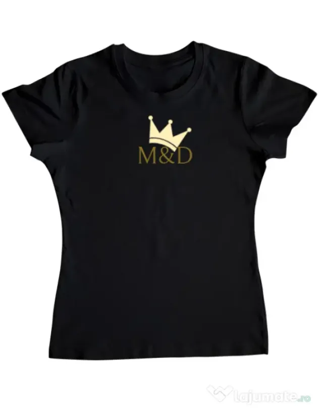 Tricou personalizat dama M&D QUEEN Negru