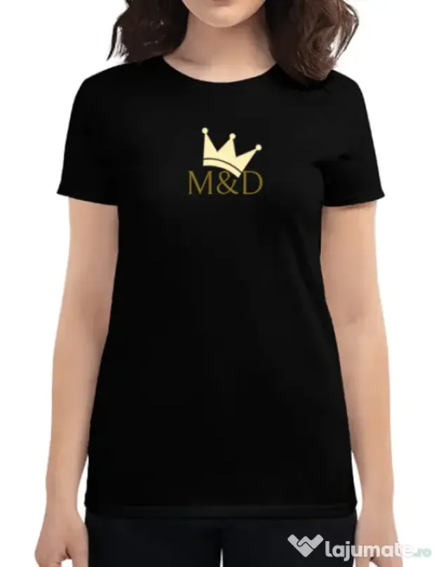 Tricou personalizat dama M&D QUEEN Negru