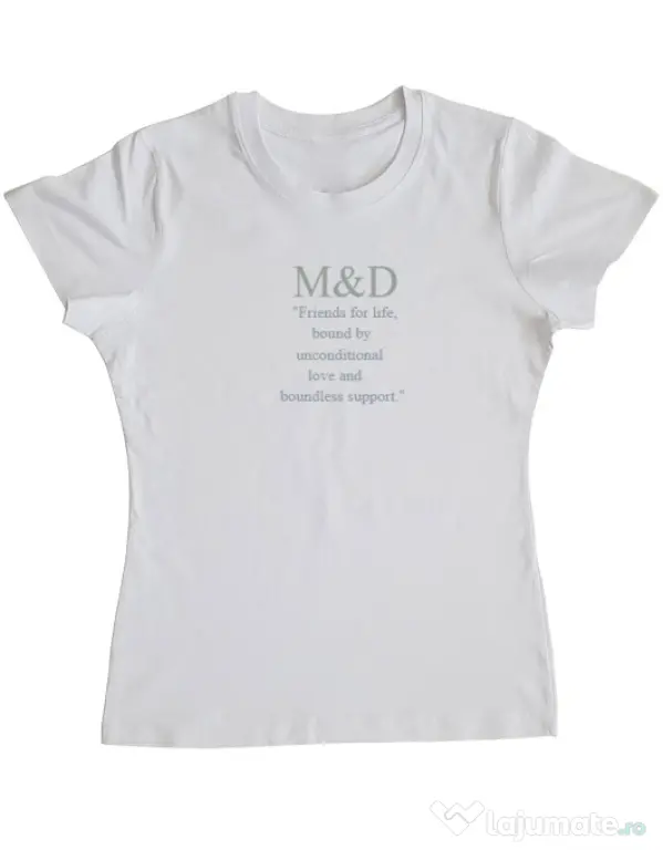 Tricou personalizat dama M&D 19 Alb