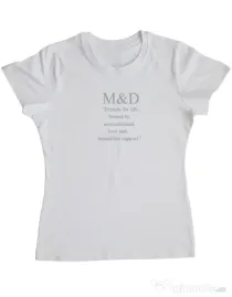 Tricou personalizat dama M&D 19 Alb