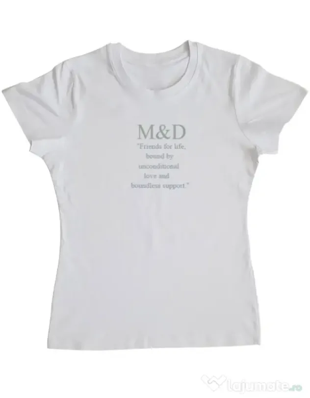 Tricou personalizat dama M&D 19 Alb