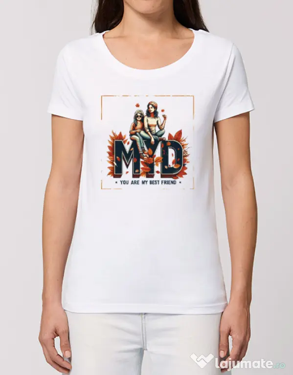 Tricou STANLEY STELLA dama Mom you are my best friend 2 Alb