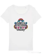 Tricou STANLEY STELLA dama Girls are born in ianuary Alb
