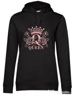 Hanorac dama cu gluga QUEEN Negru