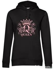 Hanorac dama cu gluga QUEEN Negru