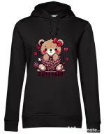 Hanorac dama cu gluga CUTE BEAR 1 Negru