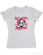 Tricou personalizat dama BULLDOG 13 Alb