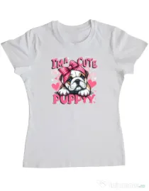 Tricou personalizat dama BULLDOG 13 Alb