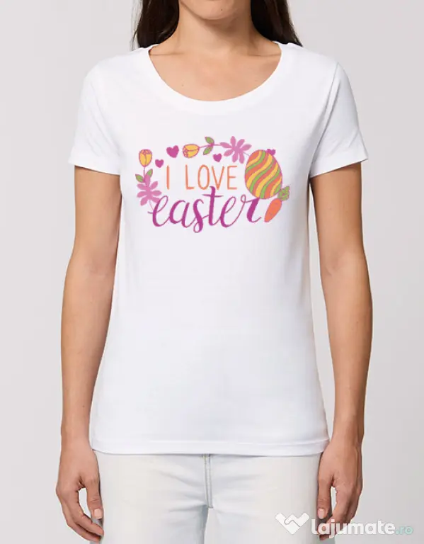 Tricou STANLEY STELLA dama I LOVE EASTER Alb