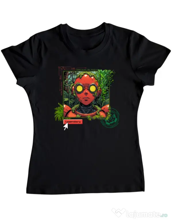 Tricou personalizat dama Ebraced by nature Negru