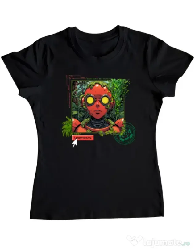Tricou personalizat dama Ebraced by nature Negru